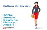 Información privilegiada y confidencial SOFÍA: Servicio Oportuno, Fiable y Amable Cultura de Servicio.