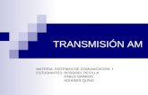 TRANSMISIÓN AM MATERIA: SISTEMAS DE COMUNICACIÓN I ESTUDIANTES: ROSSIBEL REVILLA PABLO BARRON ADHEMIR QUINO.