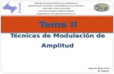 Tema II Técnicas de Modulación de Amplitud REPÚBLICA BOLIVARIANA DE VENEZUELA UNIVERSIDAD NACIONAL EXPERIMENTAL POLITÉCNICA ANTONIO JOSÉ DE SUCRE VICE-RECTORADO.