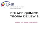 ENLACE QUÍMICO TEORIA DE LEWIS UNIVERSIDAD PRIVADA JUAN MEJÍA BACA Profesor: Ing. Alberto Carrasco Tineo.