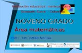 NOVENO GRADO Área matemáticas POR : LIC. OMAR Montes Institución educativa mariscal sucre Sampués Sucre - Colombia.
