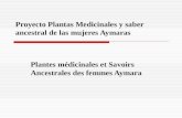 Proyecto Plantas Medicinales y saber ancestral de las mujeres Aymaras Plantes médicinales et Savoirs Ancestrales des femmes Aymara.