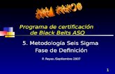 1 Programa de certificación de Black Belts ASQ 5. Metodología Seis Sigma Fase de Definición P. Reyes /Septiembre 2007.