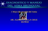 DIAGNOSTICO Y MANEJO DEL ASMA BRONQUIAL 1 Mayo día mundial del Asma DR. ALFREDO DE LA CRUZ MUÑOZ.