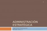 ADMINISTRACIÓN ESTRATÉGICA Ingeniería Empresarial Periodo 2011-2 1.