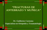 FRACTURAS DE ANTEBRAZO Y MUÑECA Dr. Guillermo Carmona Especialista en Ortopedia y Traumatología.