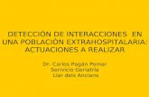 DETECCIÓN DE INTERACCIONES EN UNA POBLACIÓN EXTRAHOSPITALARIA: ACTUACIONES A REALIZAR Dr. Carlos Pagán Pomar Serivicio Geriatría Llar dels Ancians.