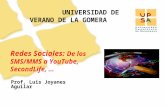 1 UNIVERSIDAD DE VERANO DE LA GOMERA Prof. Luis Joyanes Aguilar Redes Sociales: De los SMS/MMS a YouTube, SecondLife, …