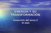 ENERGÍA Y SU TRANSFORMACIÓN Desarrollo del tema 5 3º ESO.