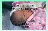 HOSPITAL SAN VICENTE DE PAUL CLASIFICACION DEL RECIEN NACIDO.