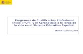 Programas de Cualificación Profesional Inicial (PCPI) y el Aprendizaje a lo largo de la vida en el Sistema Educativo Español. Madrid 21_febrero_2008.