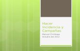 Hacer Incidencia y Campañas Manuel Chiriboga Octubre del 2012.