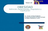 OBESIDAD Definición, Epidemiología, Diagnóstico y Clasificación Tema 1.18 Dr. Sergio Zuñiga Guajardo Profesor del Servicio de Endocrinología Facultad de.