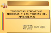 TENDENCIAS EDUCATIVAS MODERNAS Y LAS TEORIAS DEL APRENDIZAJE TENDENCIAS EDUCATIVAS MODERNAS Y LAS TEORIAS DEL APRENDIZAJE PROFESORA: ROSA ELENA TOVAR WEFFE.