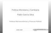 ILPES 2007 Políticas Macroeconómicas y Finanzas Públicas 7 DE NOVIEMBRE DE 2007 Política Monetaria y Cambiaria Pablo García Silva.