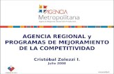 AGENCIA REGIONAL y PROGRAMAS DE MEJORAMIENTO DE LA COMPETITIVIDAD Cristóbal Zolezzi I. Julio 2008.