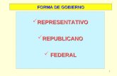 1 FORMA DE GOBIERNO REPRESENTATIVO REPRESENTATIVO REPUBLICANO REPUBLICANO FEDERAL FEDERAL.
