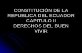 CONSTITUCIÒN DE LA REPUBLICA DEL ECUADOR CAPITULO II DERECHOS DEL BUEN VIVIR.