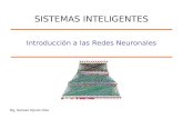 Introducción a las Redes Neuronales Mg. Samuel Oporto Díaz SISTEMAS INTELIGENTES.