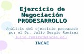 Ejercicio de Negociación PRODESARROLLO Análisis del ejercicio preparado por el Dr. Julio Sergio Ramírez Julio.ramirez@incae.edu INCAE.