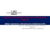 Prof. Dr. Abelardo García de Lorenzo y Mateos Cátedra de Medicina Crítica y Metabolismo Presión Intraabdominal en el Paciente Crítico utilidad, importancia.
