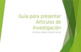 Guía para presentar Artículos de Investigación Colombian Applied Linguistics Journal.