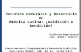 Recursos naturales y Desarrollo en América Latina: ¿maldición o bendición? Guillermo Rozenwurcel (UBA, UNSAM Y CONICET) Financiamiento, Competitividad.