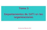 Tema 3 Departamentos de SI/TI en las organizaciones Antonia María Gil.