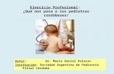Ejercicio Profesional: ¿Qué nos pasa a los pediatras cordobeses ? Autor: Dr. Mario Daniel Polacov Institución: Sociedad Argentina de Pediatría Filial Córdoba.