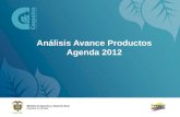 Análisis Avance Productos Agenda 2012. PRODUCTOS DE INVESTIGACION.