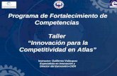 Programa de Fortalecimiento de Competencias Taller Innovación para la Competitividad en Atlas Instructor: Guillermo Velásquez Especialista en Innovación.