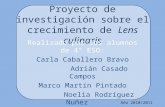 Proyecto de investigación sobre el crecimiento de Lens culinaris Realizado por los alumnos de 4º ESO: Carla Caballero Bravo Adrián Casado Campos Marco.