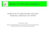 Master en Recursos Humanos Análisis de Conglomerados (Cluster Analysis): prácticas con SPSS Ana María López Área de Metodología de las Ciencias del Comportamiento.