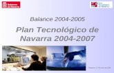 Balance 2004-2005 Plan Tecnológico de Navarra 2004-2007 Pamplona, 17 de enero de 2006.