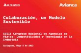 Colaboración, un Modelo Sostenible XVIII Congreso Nacional de Agencias de Viajes: Competitividad y Tecnología en la Industria Cartagena, Mayo 6 de 2013.