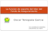 Oscar Tenopala Garc í a La funci ó n de soporte del l í der del Fondo de Aseguramiento XXI ASAMBLEA GENERAL ORDINARIA DE ANFA.