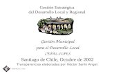 Gestión Estratégica del Desarrollo Local y Regional Gestión Municipal para el Desarrollo Local CEPAL-ILPES Santiago de Chile, Octubre de 2002 Transparencias.