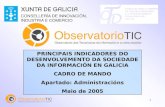 1 PRINCIPAIS INDICADORES DO DESENVOLVEMENTO DA SOCIEDADE DA INFORMACIÓN EN GALICIA CADRO DE MANDO Apartado: Administracións Maio de 2005.