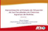 Aproximación al Estado de Situación de las Facultades de Ciencias Agrarias de Bolivia Mario Vargas Especialista en Tecnología e Innovación mario.vargas@iica.int.