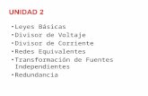 Leyes Básicas Divisor de Voltaje Divisor de Corriente Redes Equivalentes Transformación de Fuentes Independientes Redundancia.