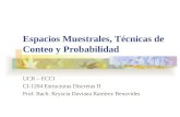 Espacios Muestrales, Técnicas de Conteo y Probabilidad UCR – ECCI CI-1204 Estructuras Discretas II Prof. Bach. Kryscia Daviana Ramírez Benavides.
