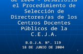 1 Orden de 18 de Junio de 2004 – Desarrolla el Procedimiento de Selección de Directores/as de los Centros Docentes Públicos de la C.E.J.A. B.O.J.A. Nº.
