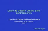 Curso de Gestión Urbana para Centroamérica Gestión de Riesgos Ambientales Urbanos San Salvador, 9 de junio de 2003 Richard Vargas.