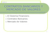 1 CONTRATOS BANCARIOS Y MERCADO DE VALORES 1. El Sistema Financiero. 2. Contratos Bancarios. 3. Mercado de Valores TEMA 9.