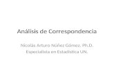 Análisis de Correspondencia Nicolás Arturo Núñez Gómez. Ph.D. Especialista en Estadística UN.
