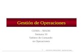GESTION DE OPERACIONES – Ing Pedro del Campo 1 Gestión de Operaciones CEMA – MADE Semana 10 Tablero de Comando en Operaciones.