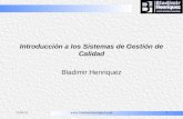 Introducción a los Sistemas de Gestión de Calidad Bladimir Henriquez 12/31/2013.