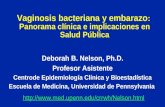 Vaginosis bacteriana y embarazo : Panorama clínica e implicaciones en Salud Pública Deborah B. Nelson, Ph.D. Profesor Asistente Centrode Epidemiología.