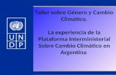 Taller sobre Género y Cambio Climático. La experiencia de la Plataforma Interministerial Sobre Cambio Climático en Argentina.