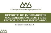 1 REPORTE DE INDICADORES MACROECONÓMICOS Y DEL SECTOR AGROALIMENTARIO Febrero del 2013.